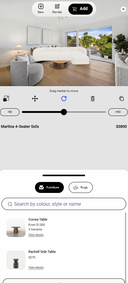 product details modal display